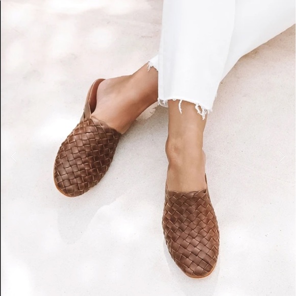 liberte Shoes - Liberte Tulum Chocolate Woven Leather Mules